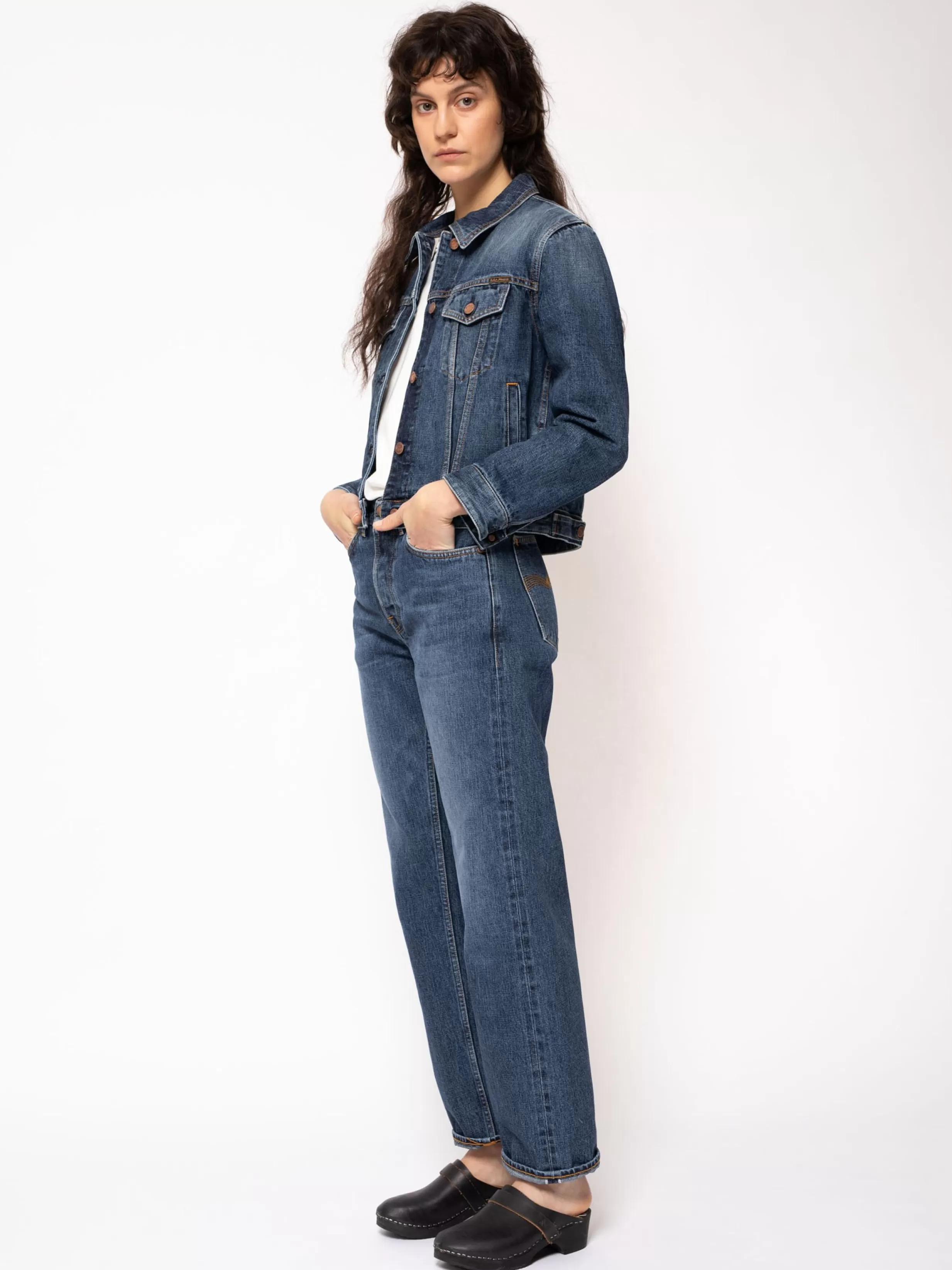 Women Nudie Jeans Denim jackets | Selvage | Joni Solid Offwhite