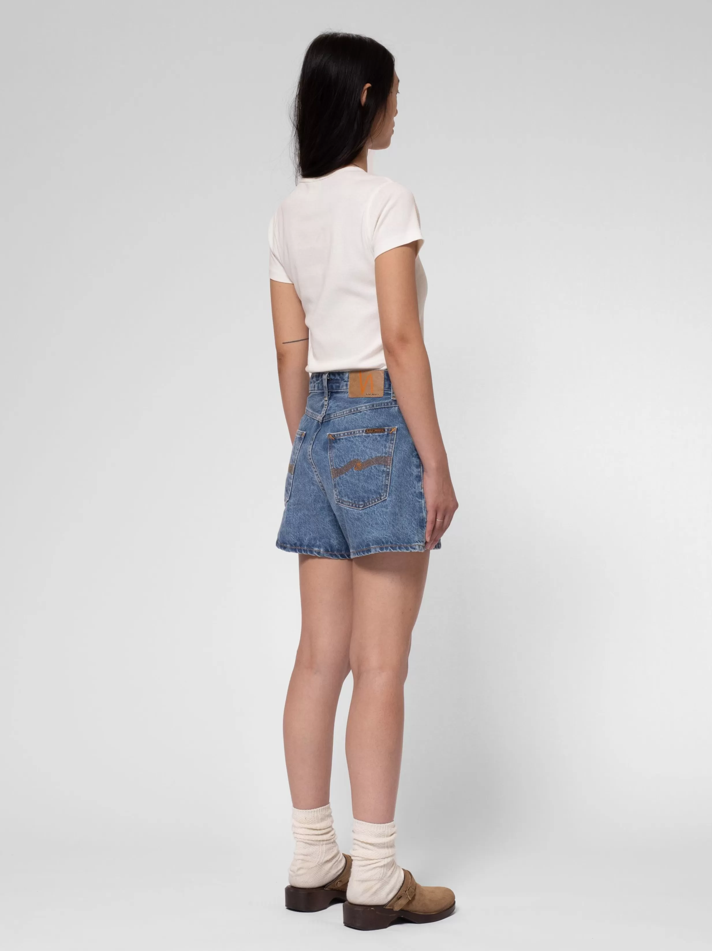 Women Nudie Jeans Shorts & Skirts | Maeve Denim Shorts Smooth Black